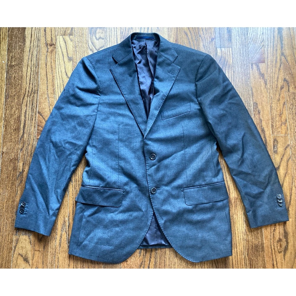 Proper Cloth Blazer Mens Size 39 Vitale Barberis Wool Grey Surgeons Cuffs Allen